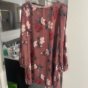 Long sleeve babydoll dress.